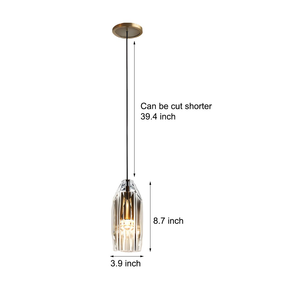 Contemporary Clear Crystal Geometric Pendant Light for Dining Room
