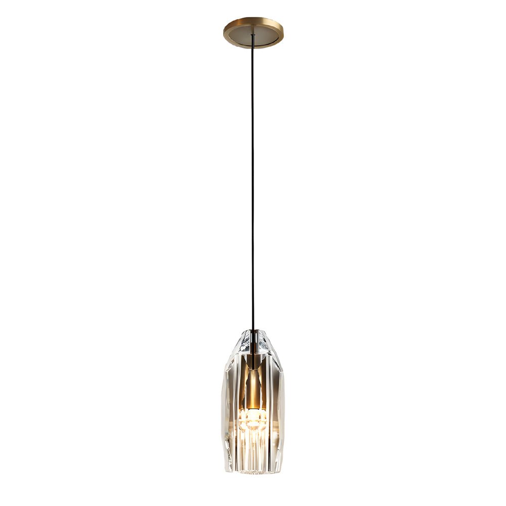 Contemporary Clear Crystal Geometric Pendant Light for Dining Room