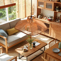 Rustic Hemp Rope Double Layer Umbrella Pendant Light for Kitchen