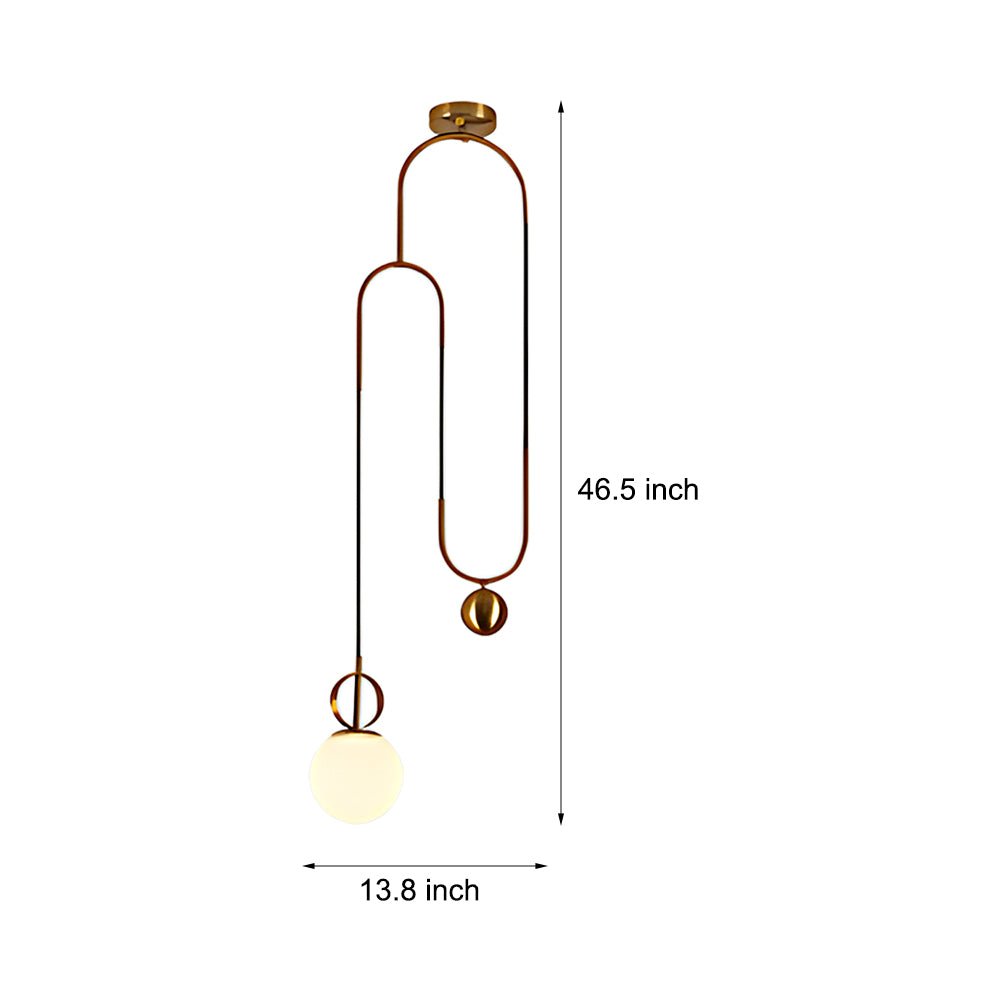 Modern Gold Opal Glass Globe Pendant Light for Stylish Home Décor
