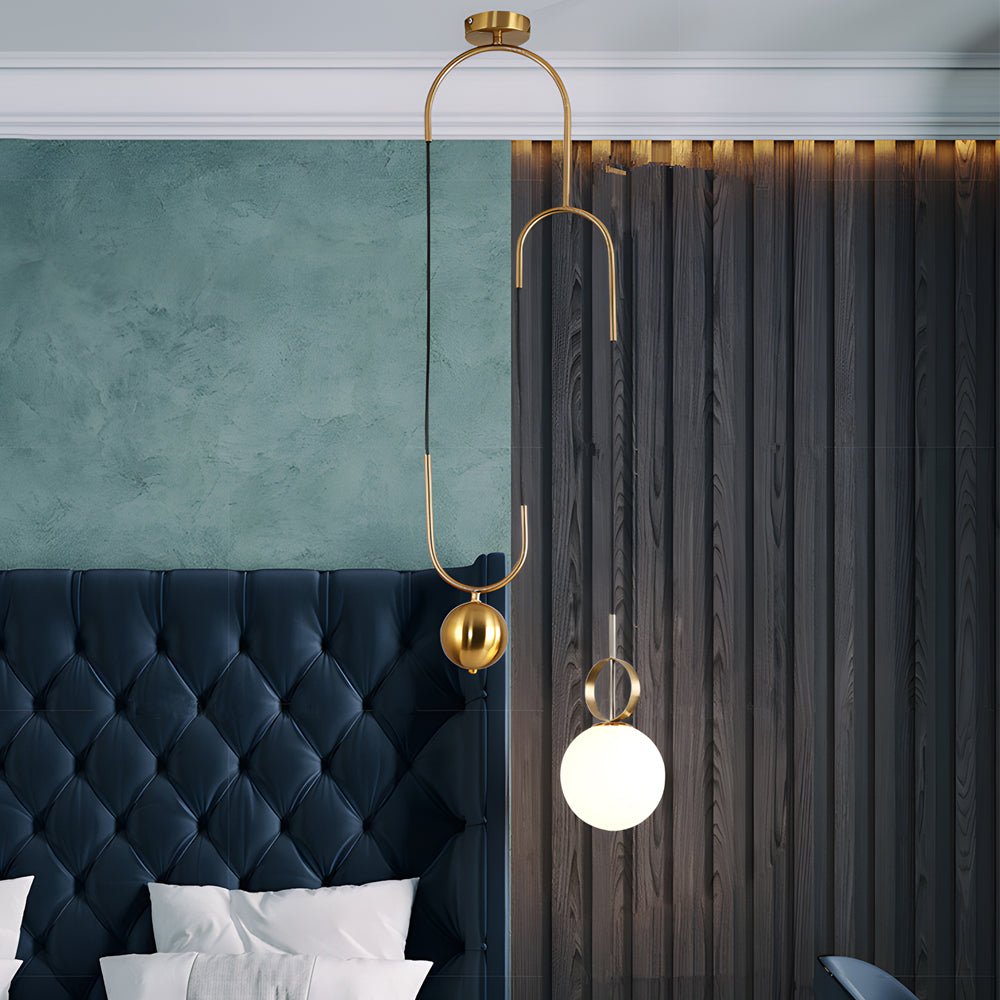 Elegant Gold Opal Glass Globe Pendant Light for Modern Living Spaces