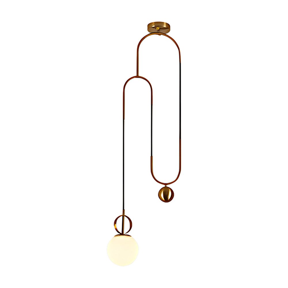 Modern Gold Opal Glass Globe Pendant Light for Stylish Home Décor