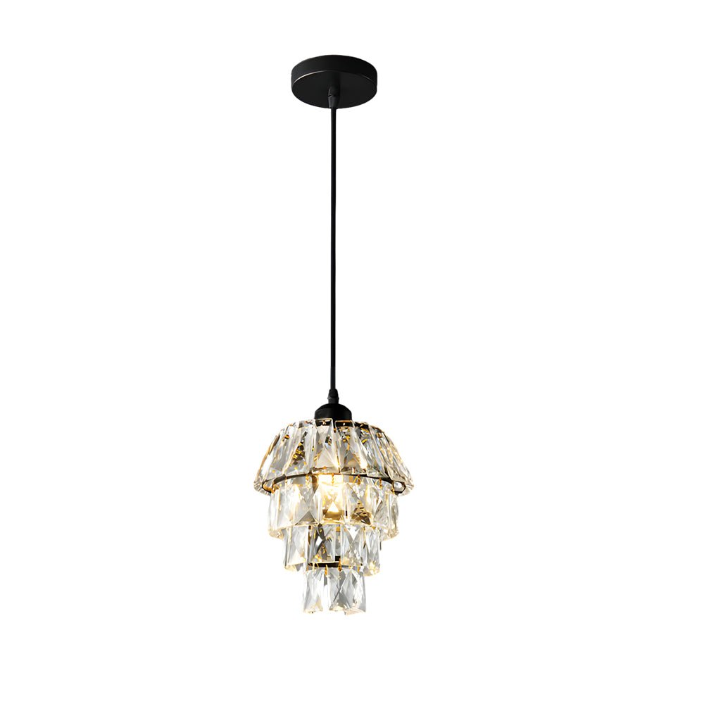 Modern Silver Mini Crystal Pendant Light Fixture for Dining Room
