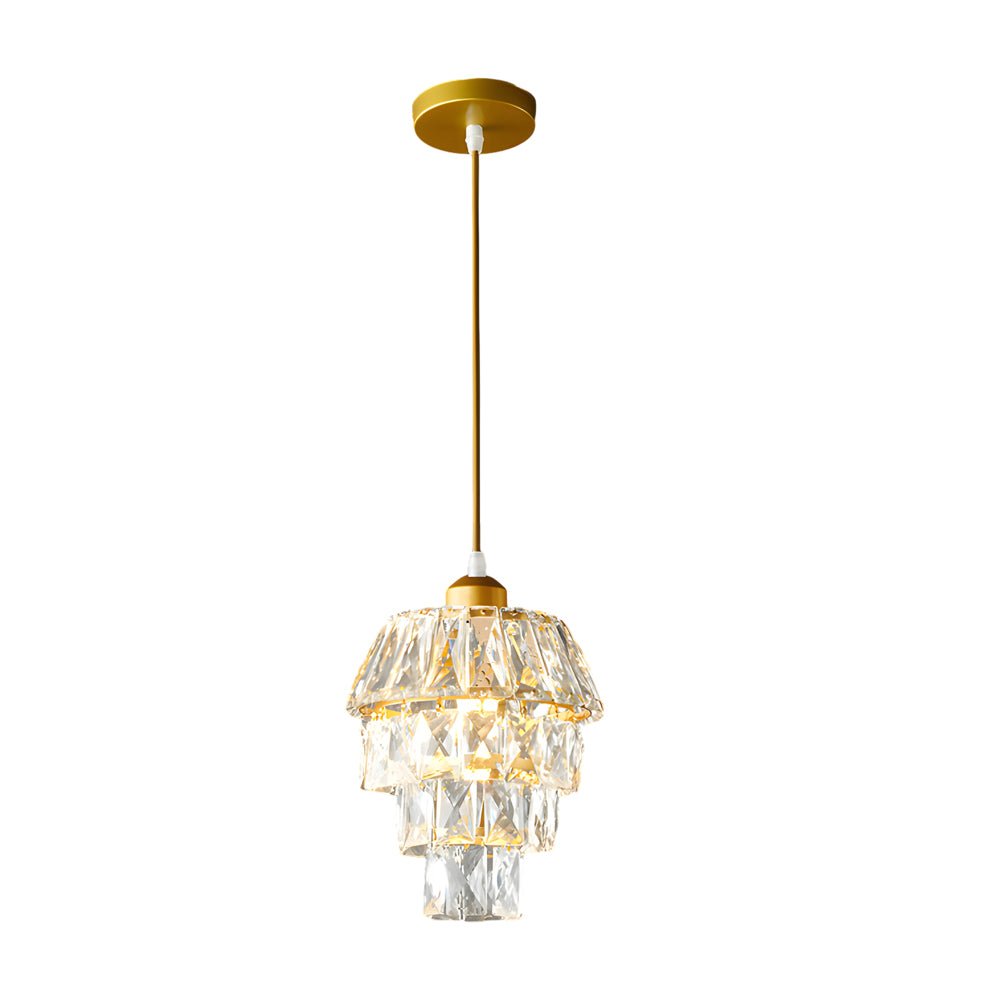 Modern Silver Crystal Mini Pendant Light Fixture for Dining Room Ceiling