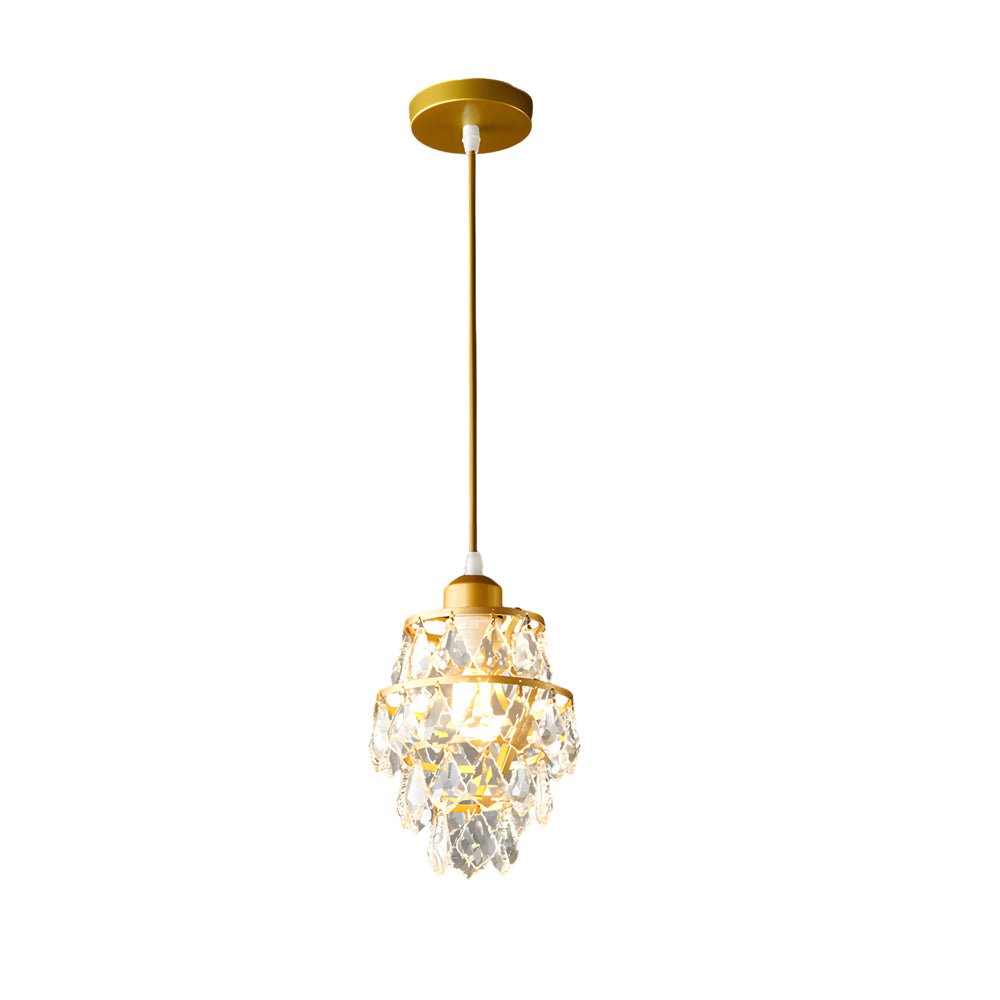 Modern Silver Mini Crystal Pendant Light Fixture for Dining Room