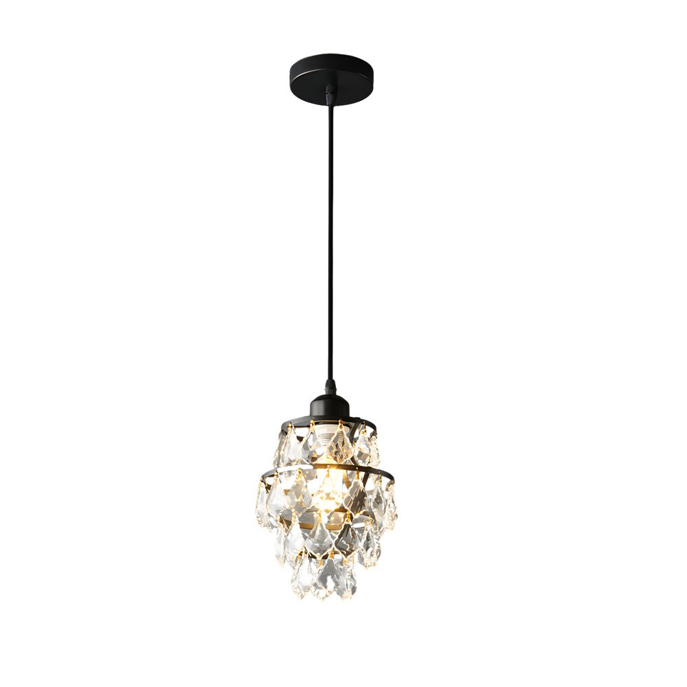 Modern Silver Mini Crystal Pendant Light Fixture for Dining Room