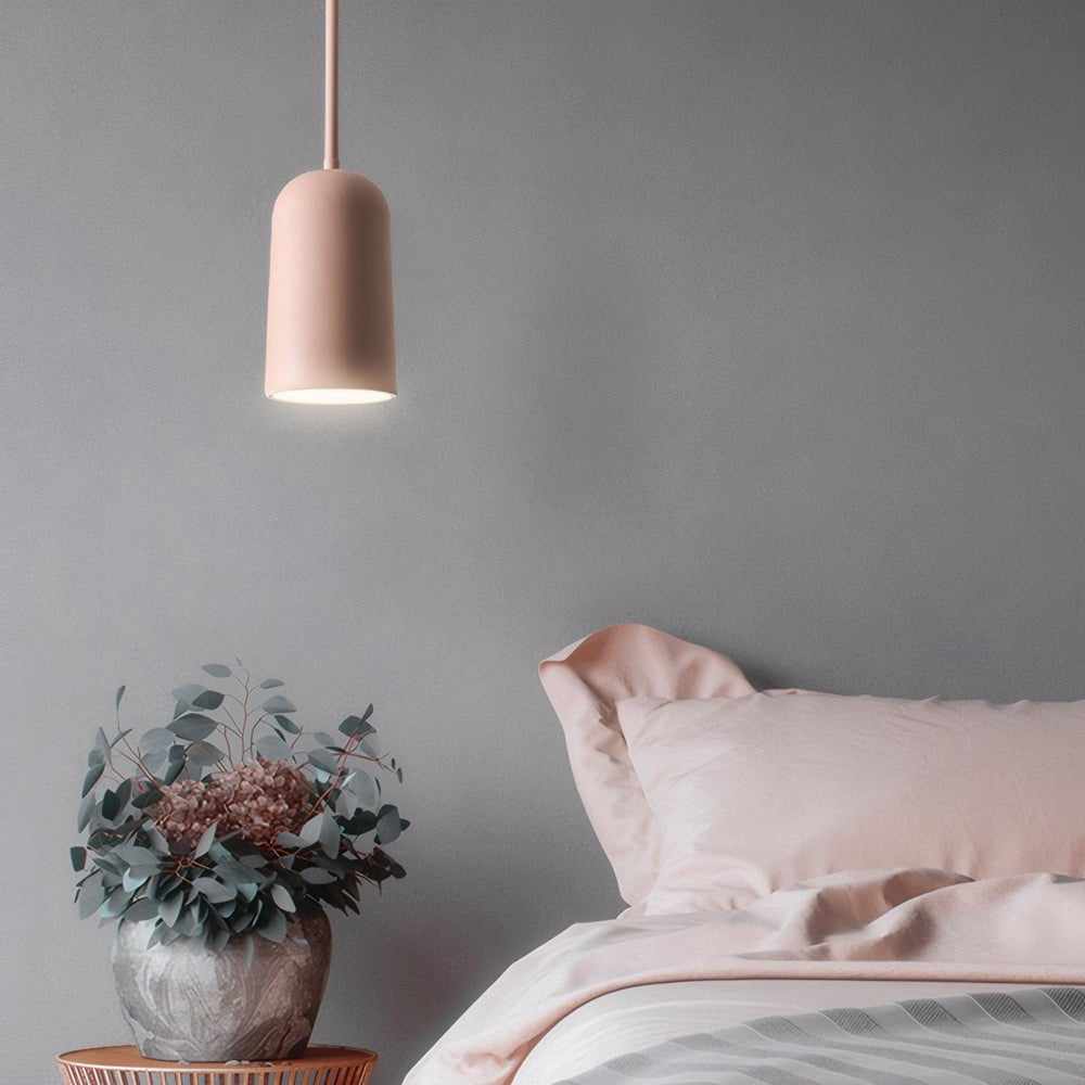 Modern Pink Resin Arc Pendant Light Fixture for Bedroom or Living Room