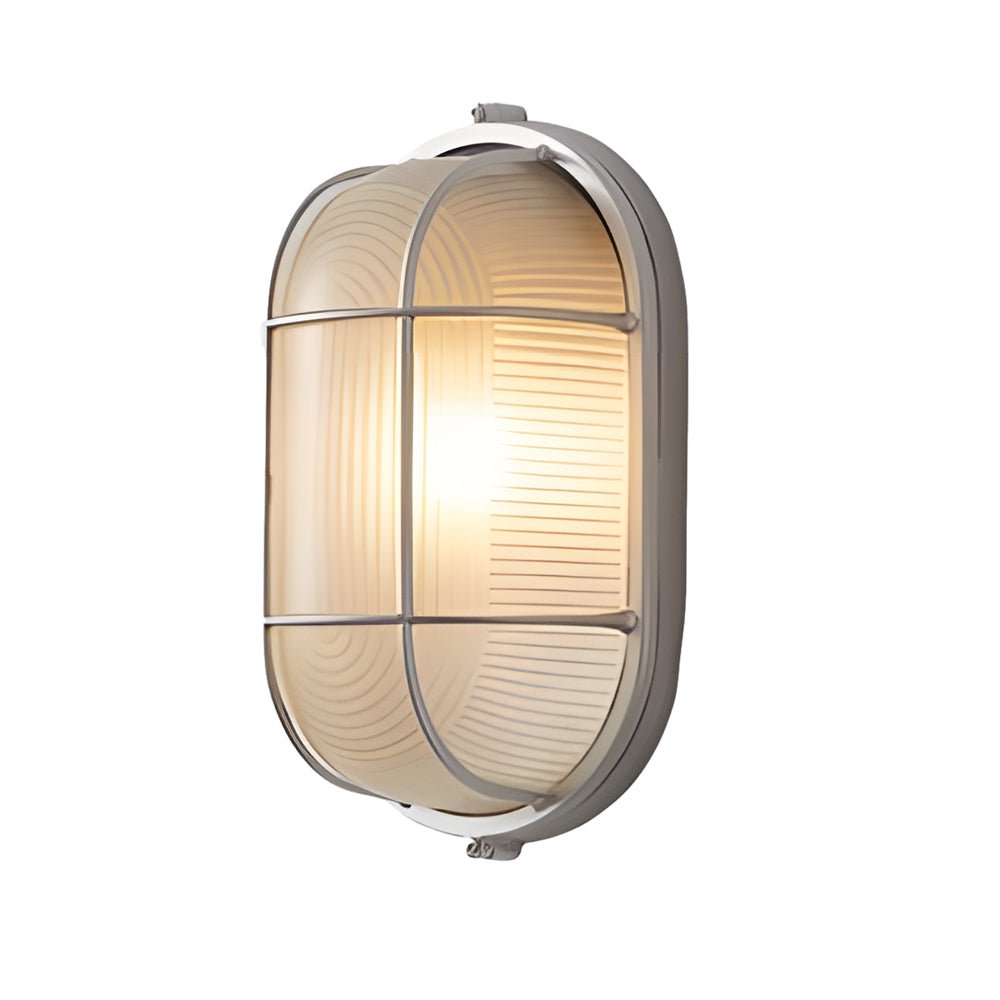 Industrial-Style Black Oval Round Outdoor Wall Light for Gardens & Patios