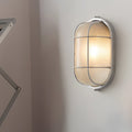 Industrial-Style Black Oval Round Outdoor Wall Light for Gardens & Patios