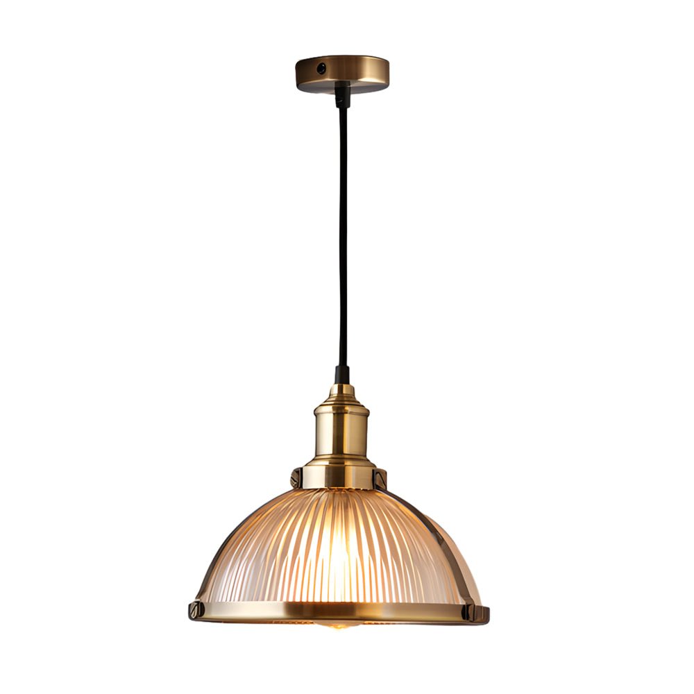 Modern Striped Glass Pendant Light with Tungsten Wire for Dining Room