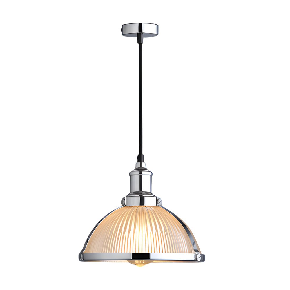Modern Striped Glass Pendant Light with Tungsten Wire for Dining Room