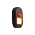 Modern Walnut Wood Oval Wall Sconce Light Fixture for Contemporary Spaces