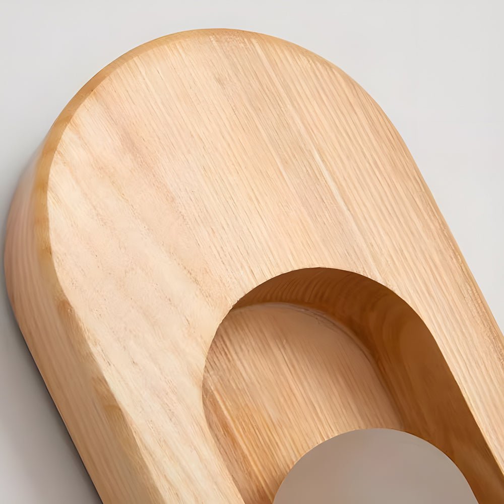 Modern Walnut Wood Oval Wall Sconce Light Fixture for Contemporary Spaces