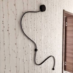 Sleek Silver Aluminum Snake Shaped LED Wall Sconce for Modern Decor