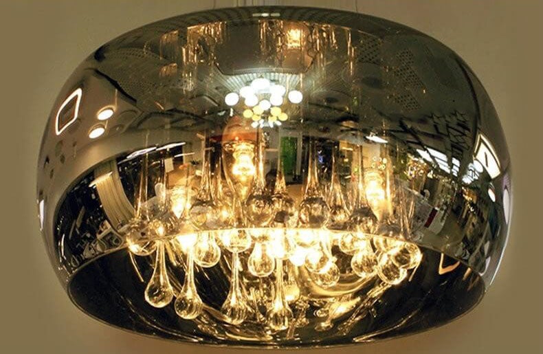 Modern Clear Glass Crystal Pendant Chandelier for Dining Room & Living Room