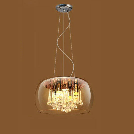 Modern Clear Glass Crystal Pendant Chandelier for Dining Room & Living Room