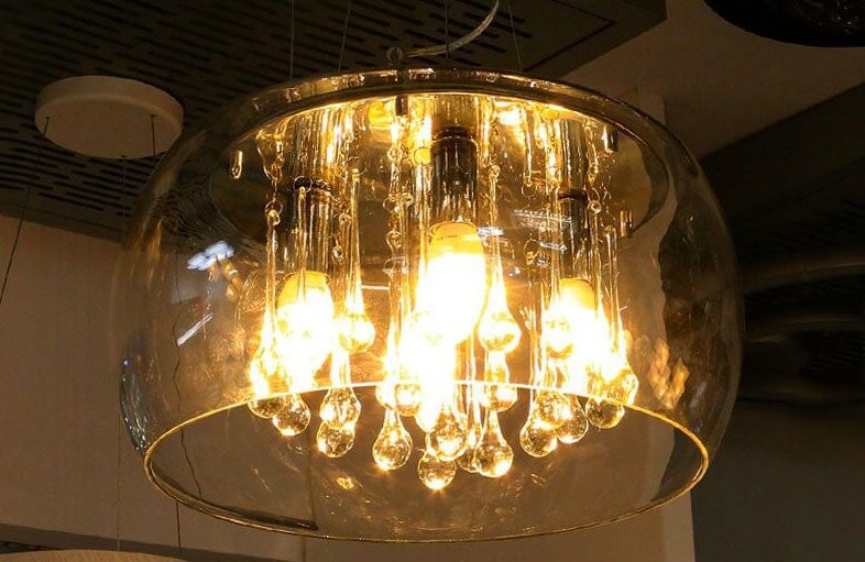 Modern Clear Glass Crystal Pendant Chandelier for Dining Room & Living Room