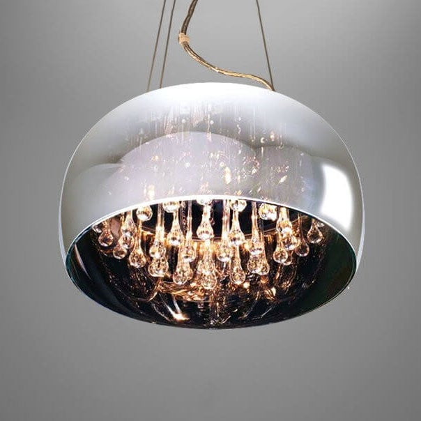 Modern Clear Glass Crystal Pendant Chandelier for Dining Room & Living Room
