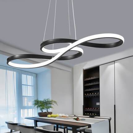 Contemporary Silver Double-Sided Twist LED Chandelier for Living Room