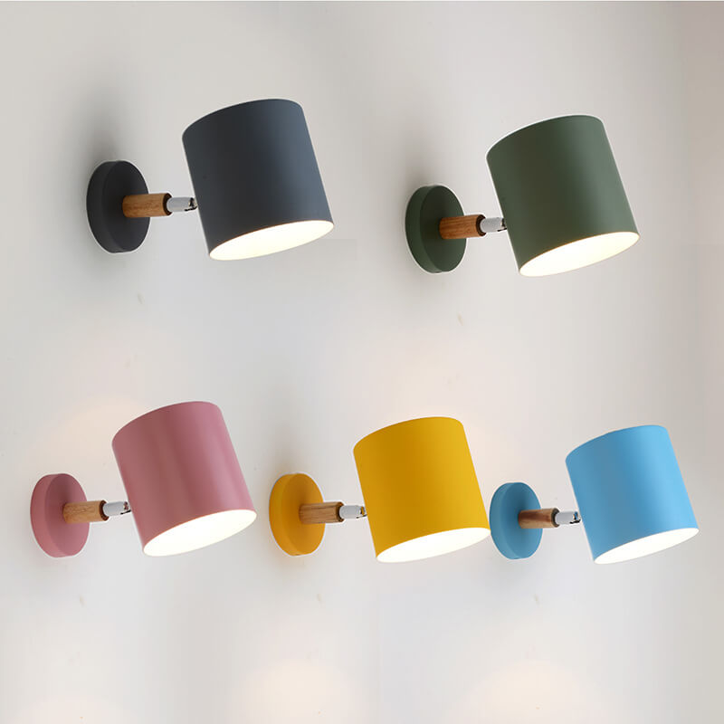 Nordic Rotatable White Macaron Wall Sconce Lamp for Living Room Decor