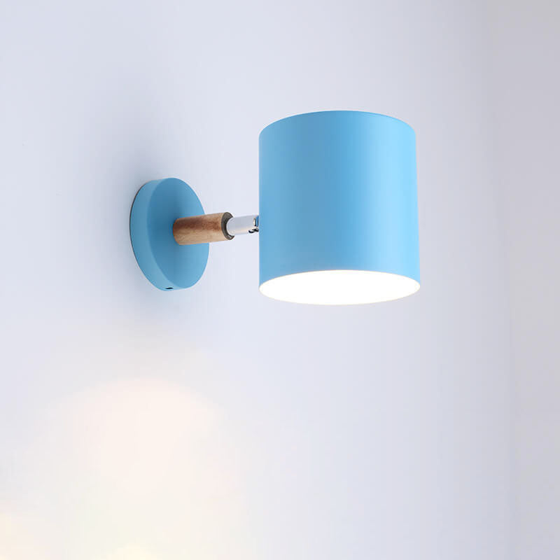 Nordic Rotatable White Macaron Wall Sconce Lamp for Living Room Decor