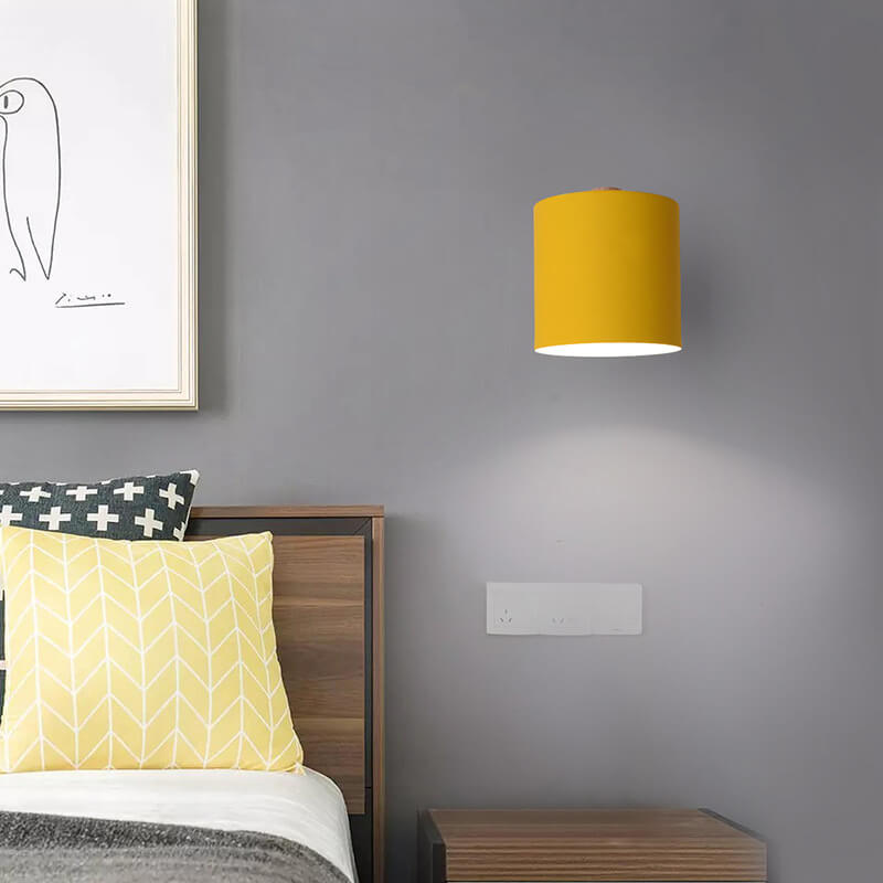 Nordic Rotatable White Macaron Wall Sconce Lamp for Living Room Decor