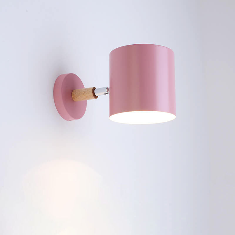 Nordic Rotatable White Macaron Wall Sconce Lamp for Living Room Decor