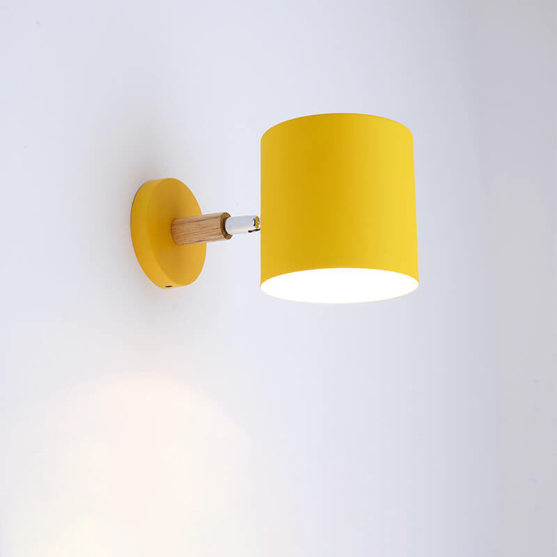 Nordic Rotatable White Macaron Wall Sconce Lamp for Living Room Decor