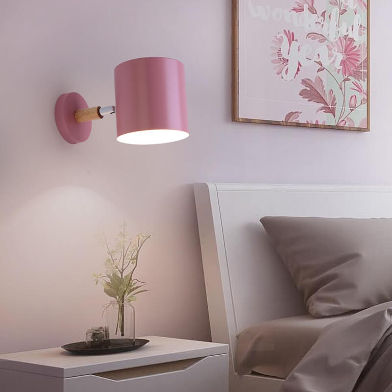 Nordic Rotatable White Macaron Wall Sconce Lamp for Living Room Decor