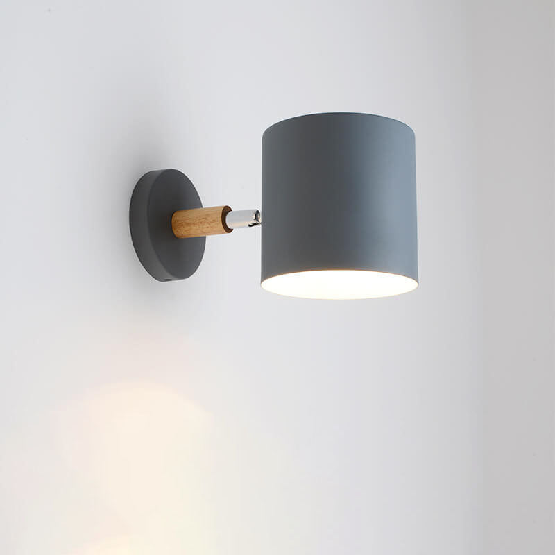 Nordic Rotatable White Macaron Wall Sconce Lamp for Living Room Decor