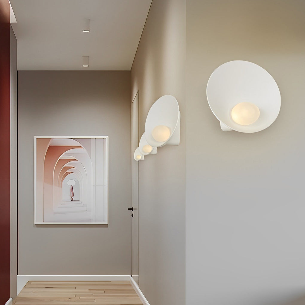 Nordic White Resin and Glass Decorative Wall Sconces for Living Room