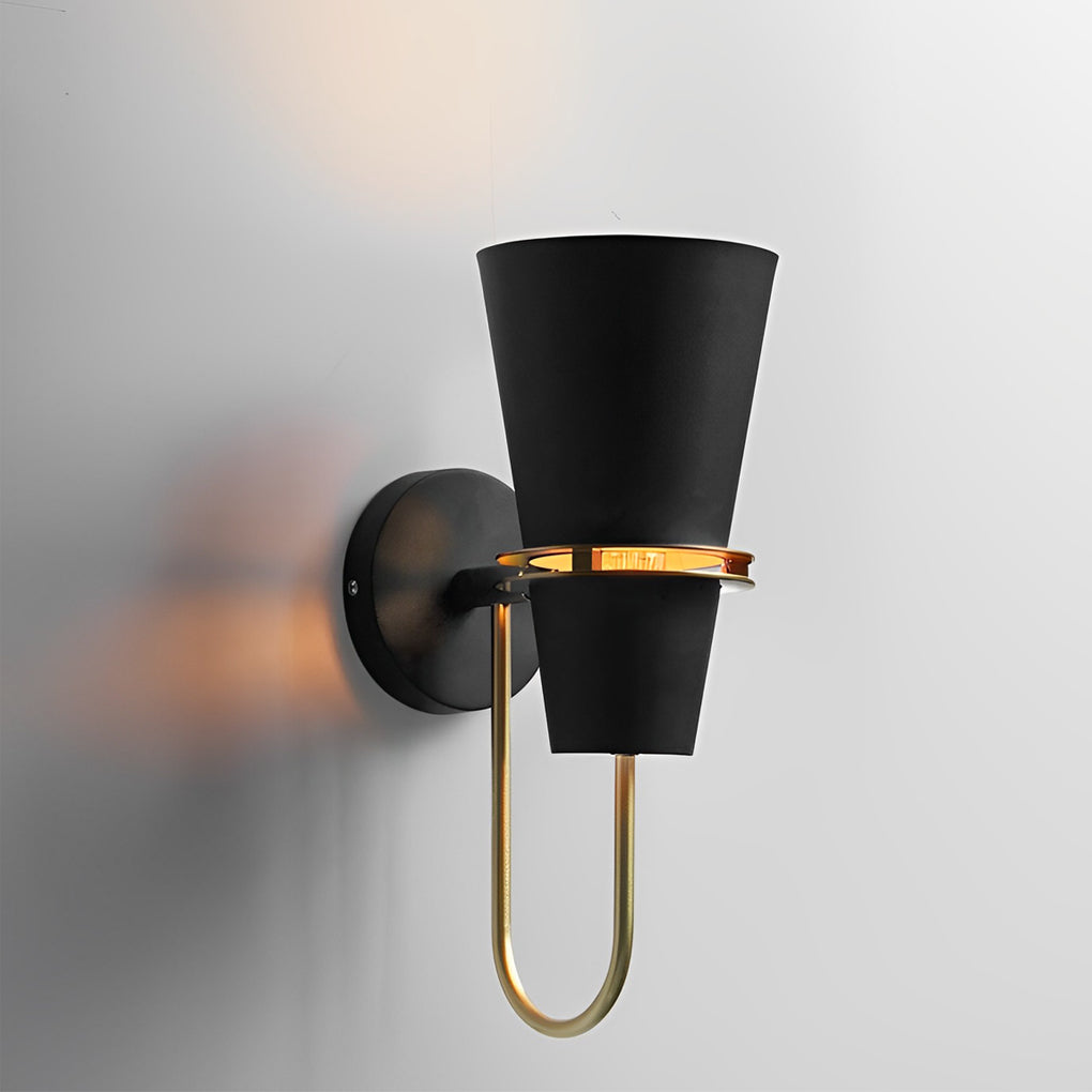 Modern White Iron Cone Wall Lamp for Living Room and Bedroom Decor