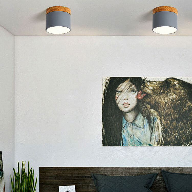 Elegant Scandinavian Solid Color LED Flush Mount Ceiling Light for Home