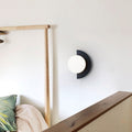 Colorful Minimalist Glass Spherical Wall Sconce for Modern Hallway