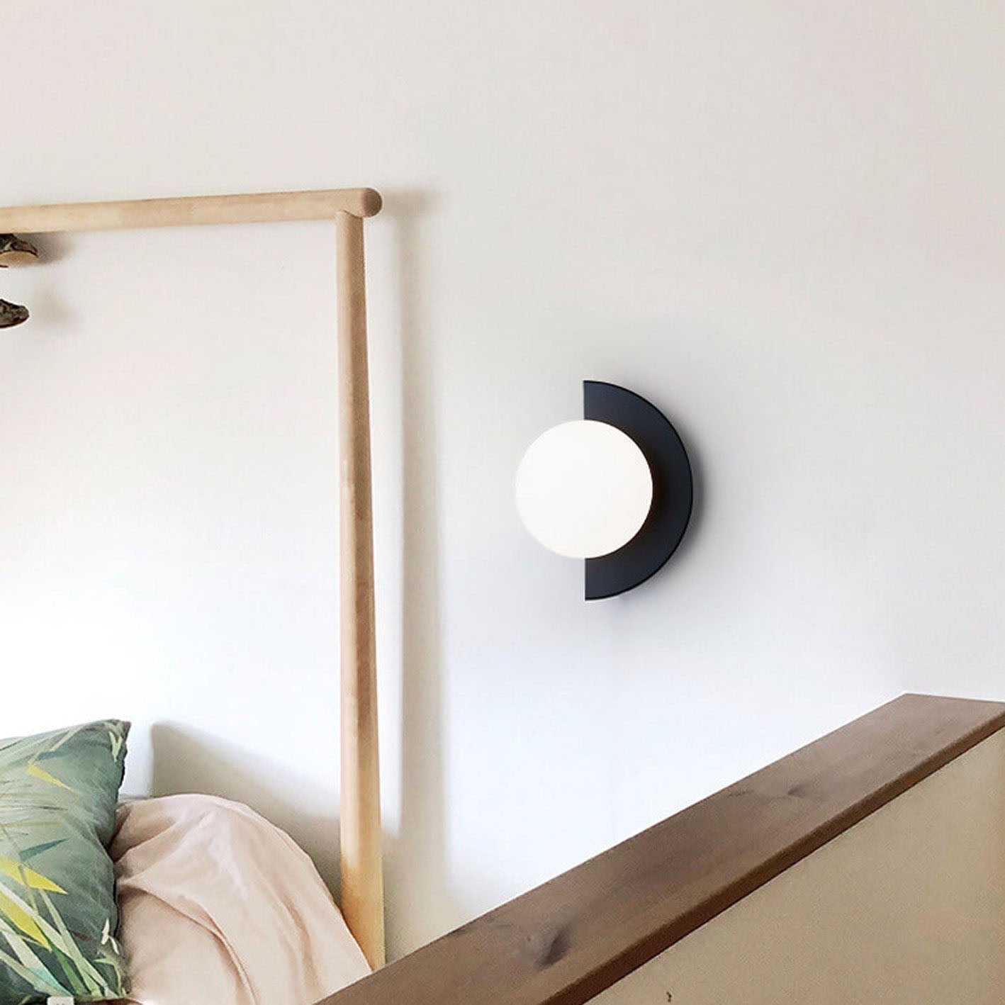 Colorful Minimalist Glass Spherical Wall Sconce for Modern Hallway
