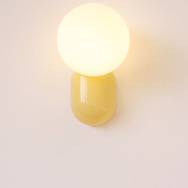 Chic Macaron Cream Resin 1-Light Wall Sconce Lamp for Modern Décor