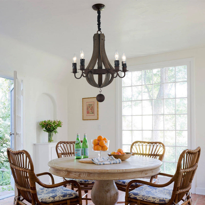 Rustic Wooden Branch Chandelier Candle Holder for Living Room Decor