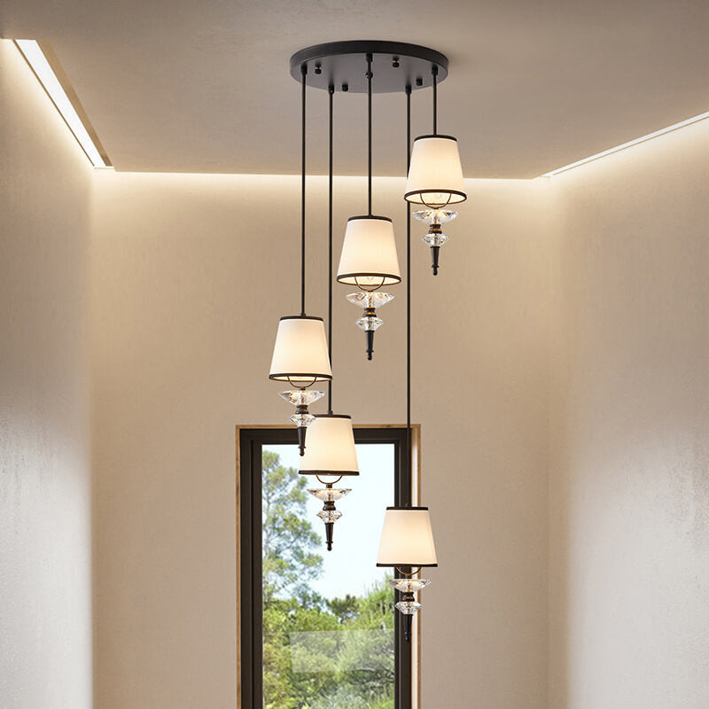 Antique-Style Clear Glass Metal Island Chandelier Light for Kitchen