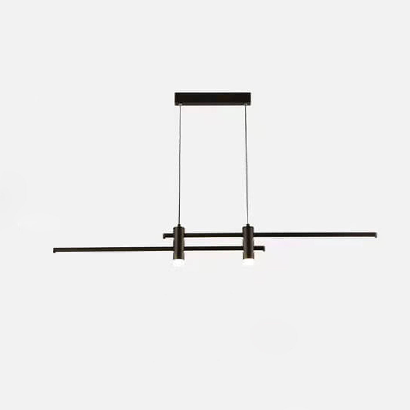 Sleek Black Long Line LED Chandelier for Contemporary Dining Rooms