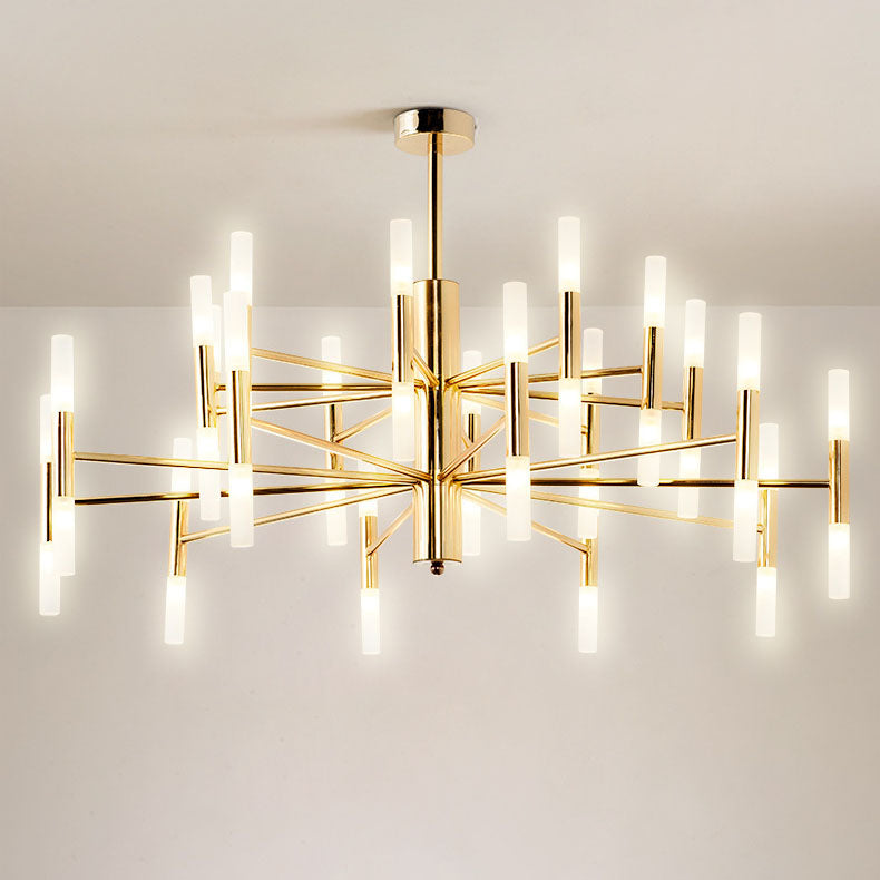Nordic Style Black Wrought Iron Chandelier Pendant for Bedroom Décor