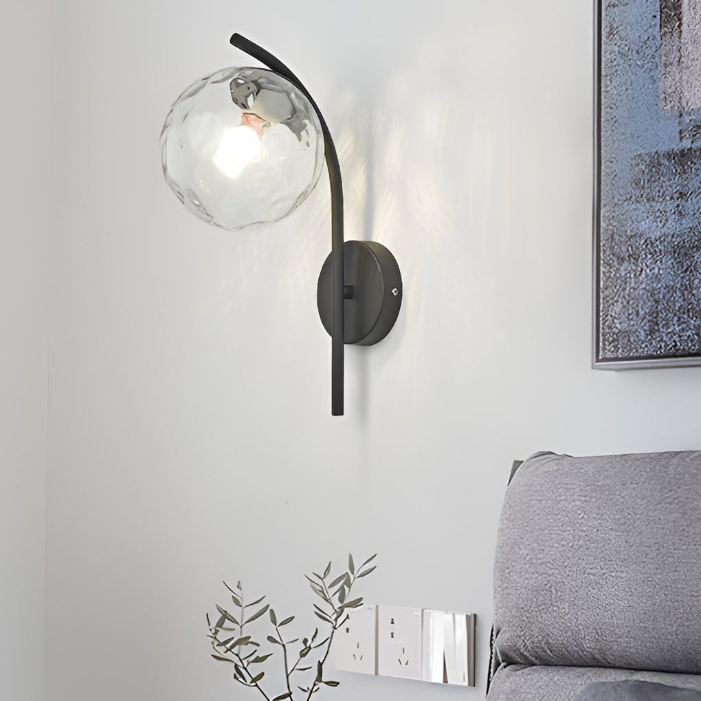 Elegant Nordic Glass Ball LED Wall Sconce Light for Bedroom Living Room