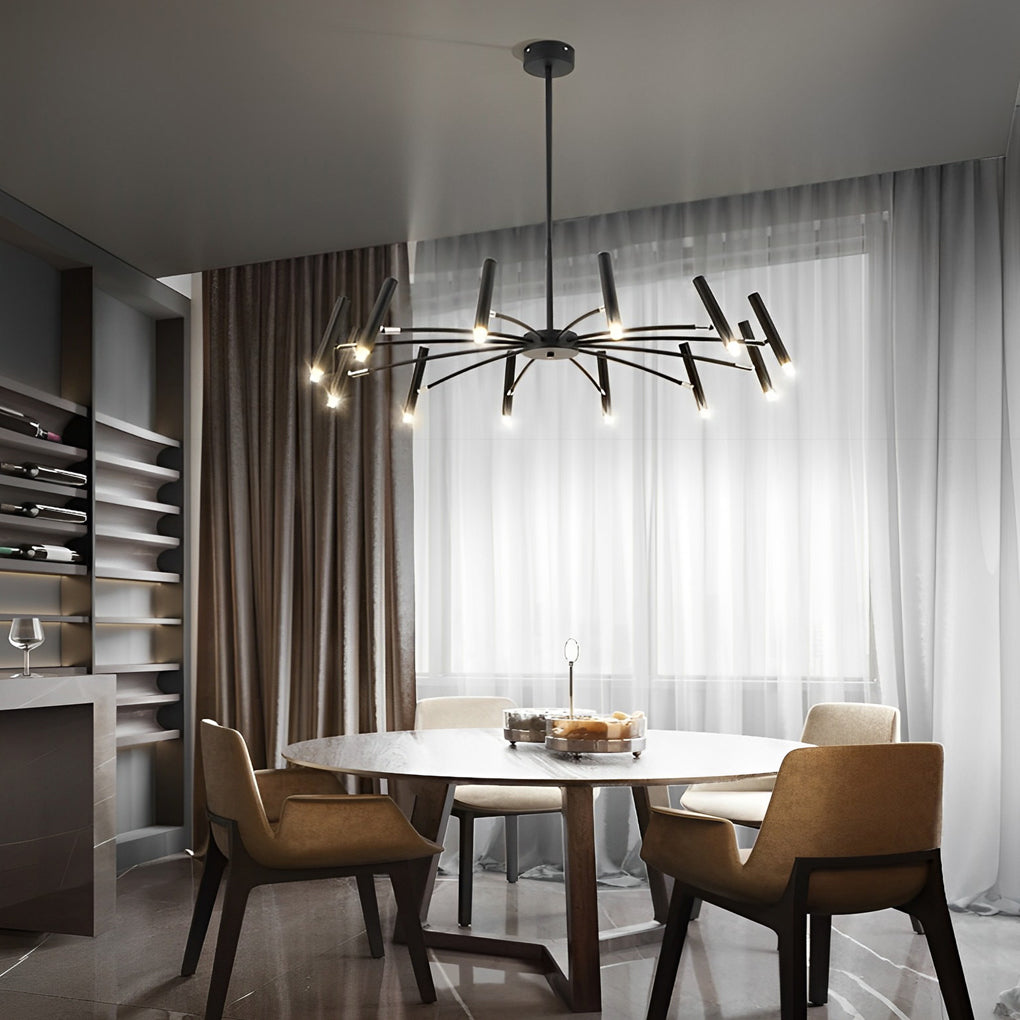 Stylish Adjustable Metal LED Chandelier for Dining Room - Three-Step Dimming
