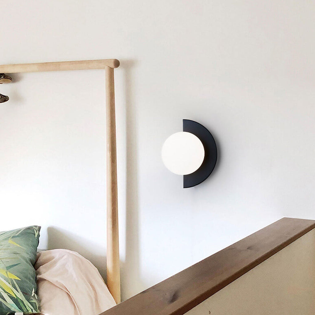 Colorful Glass Semi-Circle Wall Sconce Lamp for Modern Living Spaces