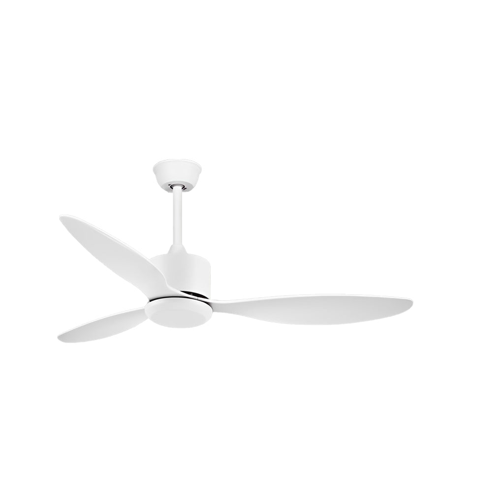 Modern White Ceiling Fan with 3 Blades, LED Lights, and Remote for Living Room