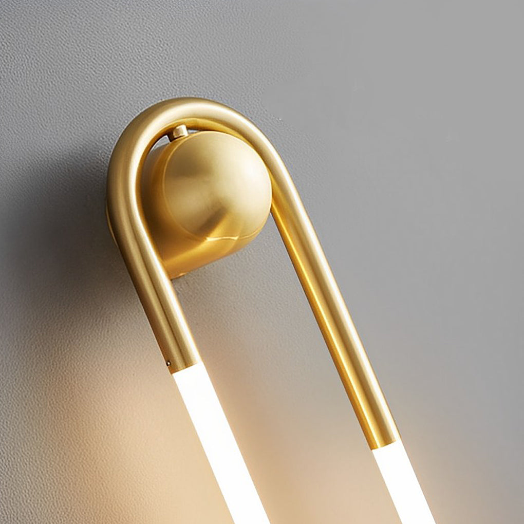 Minimalist Copper LED Wall Lamp with Three-Step Dimming for Modern Interiors