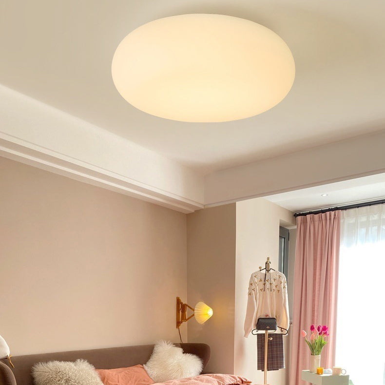 Modern Black Oval Iron LED Flush Mount Ceiling Light for Bedroom