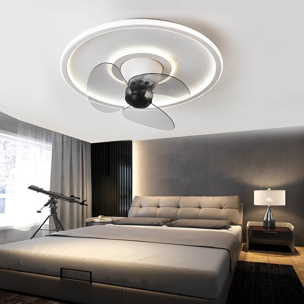 Whisper-Quiet 360° Dimmable LED Ceiling Fan Light for Modern Spaces