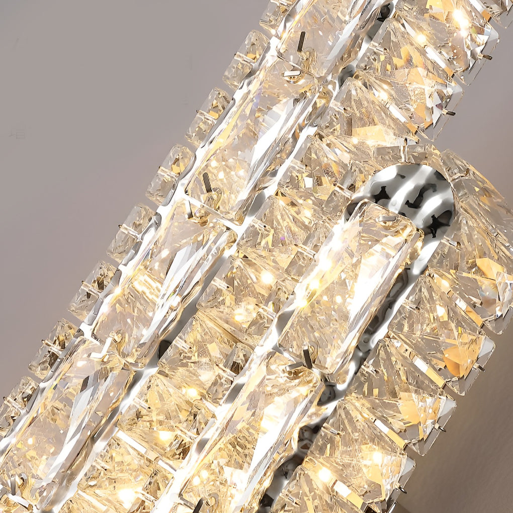 Modern Crystal LED Wall Sconce Lamp with Three-Step Dimming for Living Room
