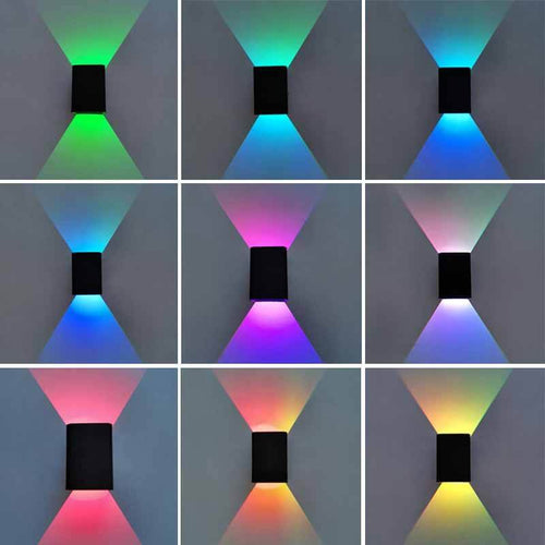 Contemporary Square Aluminum RGB LED Wall Sconce for Home Decor Lighting