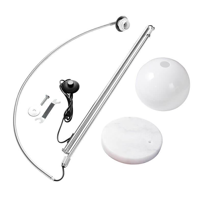 Contemporary Acrylic Globe Shade Fishing Rod Floor Lamp for Living Room